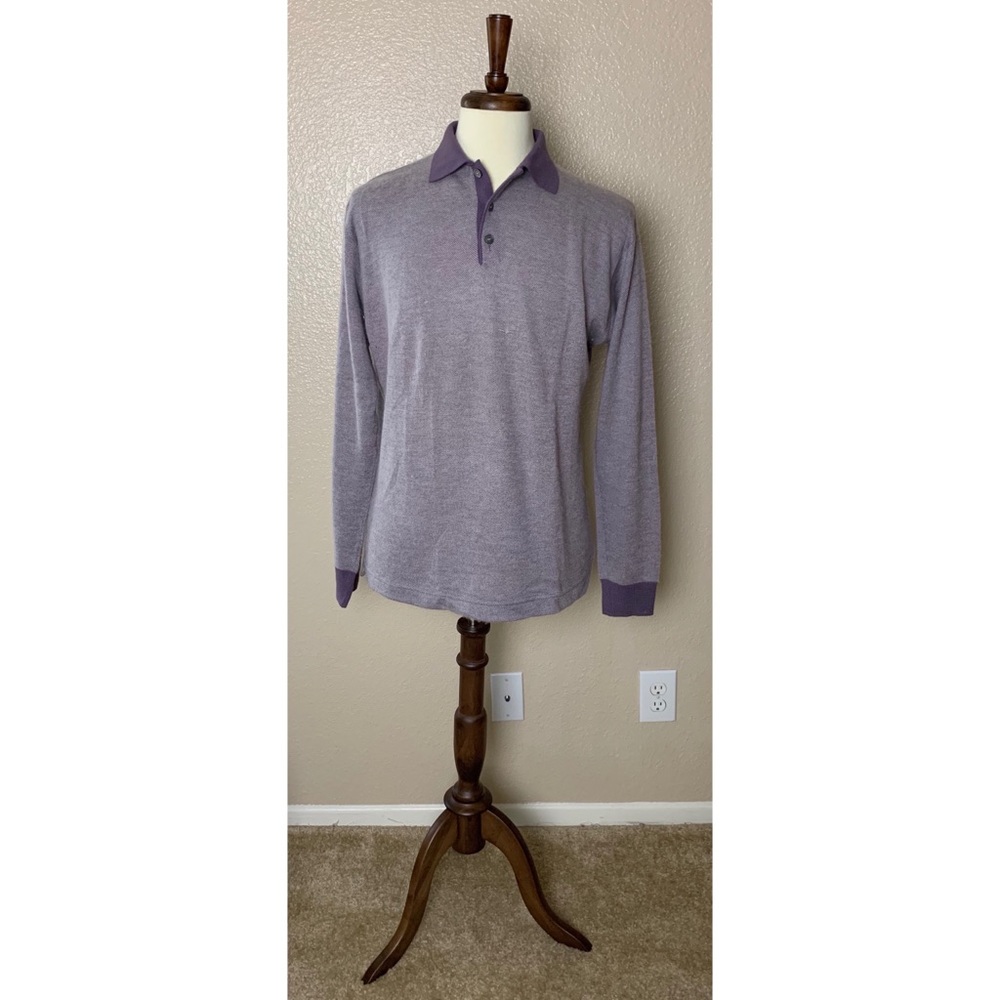 Gray/Lavender Loro Piana Men’s Silk/Wool Sweater